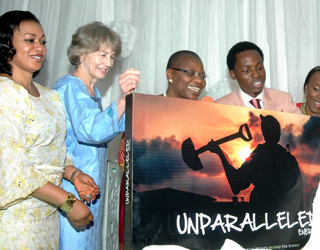 FROM LEFT: CHAIRMAN, FINANCE COMMITTEE, LAGOS HOUSE OF ASSEMBLY, MRS  FUNMI TEJUOSO; WIFE OF THE U.S. AMBASSADOR TO NIGERIA, PAMELA SCHMOLL; FORMER VICE PRESIDENT, WORLD BANK (AFRICA),DR OBIAGELI EZEKWESILI; CREATIVE ARTIST OF THE FUTURE 2012 AWARD WINNER, BAYO OMOBORIOWO AND WIMBIZ CHAIRPERSON, OSAYI ALILE, AT THE LAUNCH OF 100 UNSUNG HEROINES PROJECT IN COMMEMORATION OF INTERNATIONAL WOMEN'S DAY IN LAGOS ON FRIDAY (7/3/14)