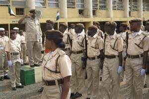 Immigration officers on parade