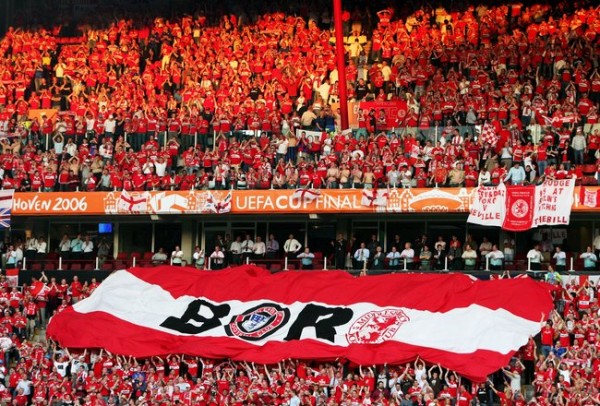 Middlesbrough Supporters During the Europa Cup Final AGainst Sevilla.