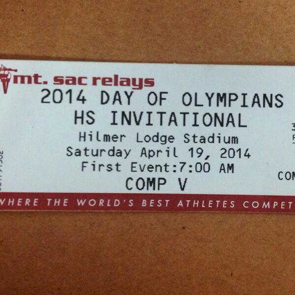 The 2014 Mt. Sac Relay Tagged 'The Meet Where the World Best Compete' is Slated for This Weekend In California.