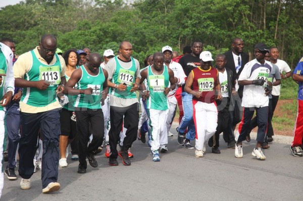 Governor Adams Oshiomole Leads Other Top Government Officials and Dignitaries at the Okpekpe Road Race.  
