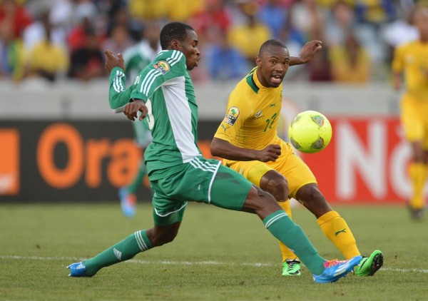 Kunle Odunlami Playing for Nigeria During the 2014 African Nation's Championship. Image: Caf via BackPagePix.