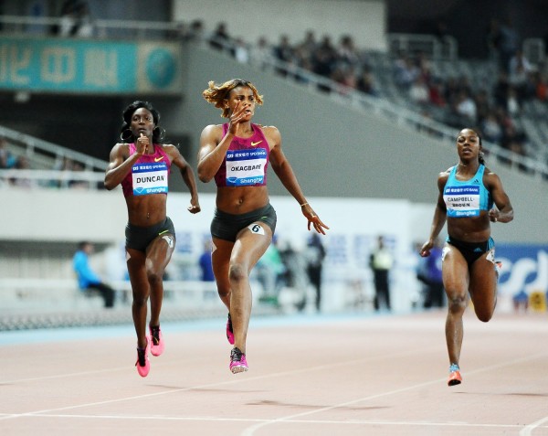 Okagbare In 200m Action in Doha , Where She Set a New Diamond League Meet Record In May.