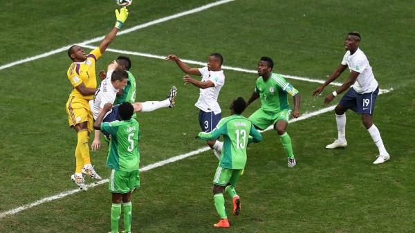 Vincent Enyeama Flaps Away Valbuerna's Corner For Pogba's Goal. Fifa via Getty Image.