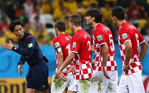 Croatia players and Referee