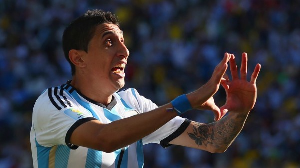 Angel Di Maria Celebrates His Extra-Time Goal Against Swiss. 