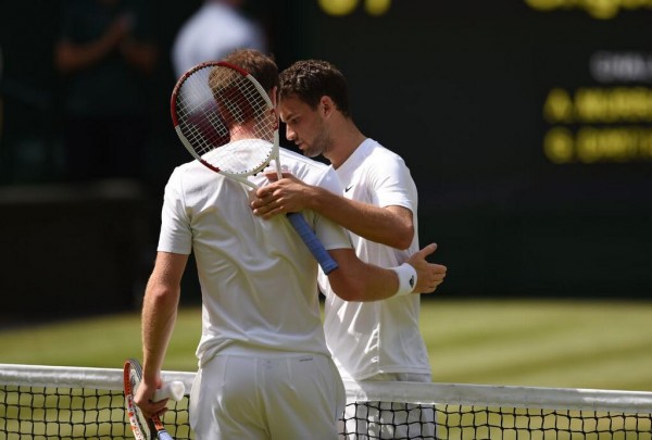 Andy Murray Congratulates Gregor Dimitrov At the Net After His 1/4 Final Ouster. Image: AELTC.