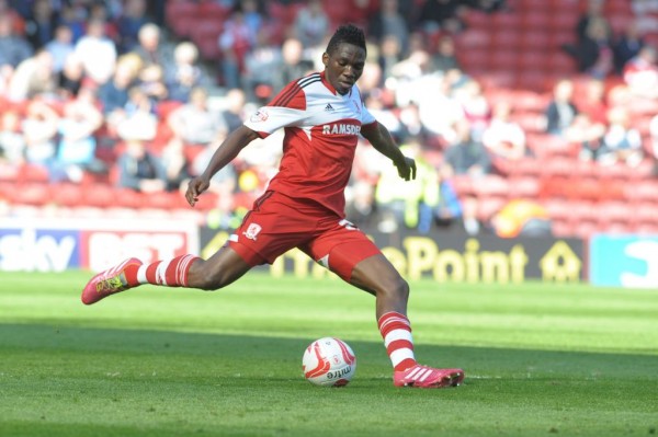 Kenneth Omeruo In Action for Middlesbrough During the 2013/14 Coca-Cola Championship Campaign. 