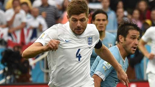 Steven Gerrard During a World Cup 2014 Match Against Uruguay. Image: Getty Image. 