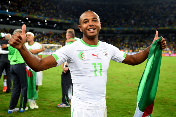 Yacine Brahimi Celebrates Algeria's First-Ever Passage to the Knockout Stage of the Fifa World Cup in Curitiba, Brazil. Image: Getty Image.