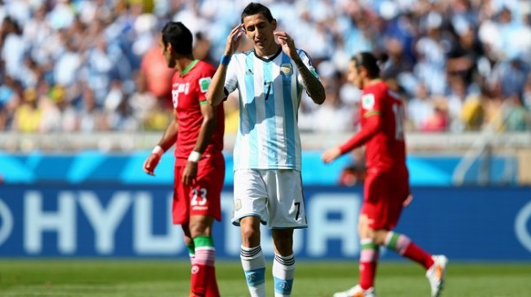 Angel Di Maria reacts After Missing a Chance During Argentina-Belgium World Cup Clash. Image: Getty Image. 