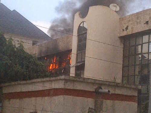 NFF Office in Abuja on Fire.