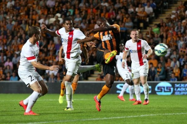 Sone Aluko Scores for Hull City in Europa League Third Round Qualifier.