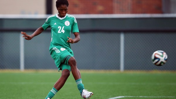 Uchechi Sunday Tries a Short During Falconets Training Session in Moncton. Image: Getty Image.
