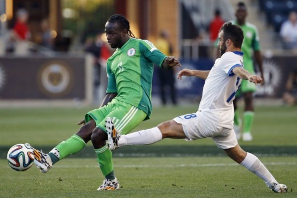 Victor Moses Pictured During Nigeria's World Cup Warm-up Against Greece in the USA. Image: AP.