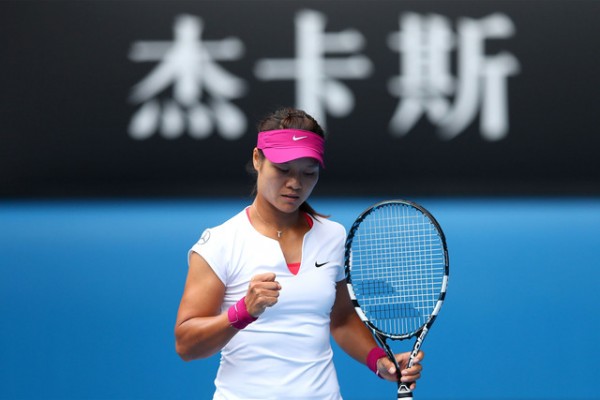 Li Na After Beating Flavia Panneta at the Australian Open This Year. Image: Getty.