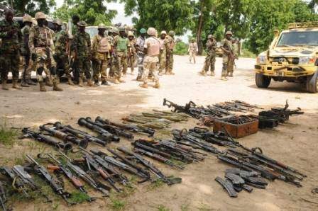 boko haram-seized weapons-soldiers