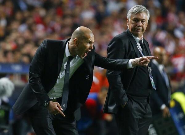 Zinedine Zidane Served as Carlo Ancelotti's Assistant Last Season. Image: Getty.