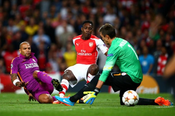 Danny Welbeck Scores Arsenal's First Against Galatasaray. Image: Getty.