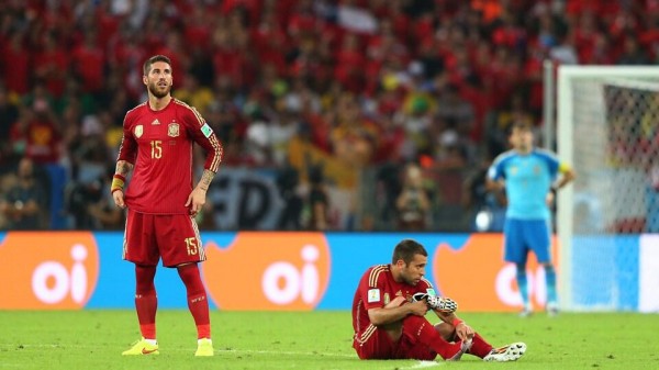 Sergio Ramos Shocked After Spain's Early Exit from the 2014 World Cup. Image: Getty.