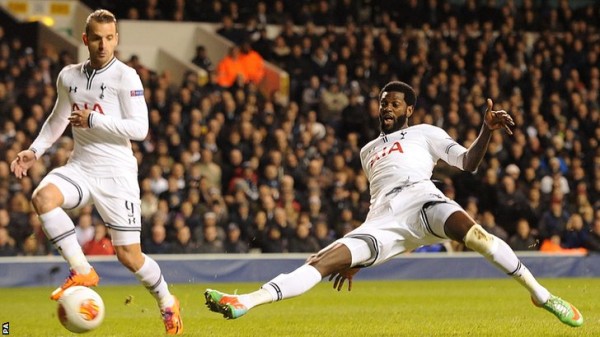 Emmanuel Adebayor Has Not Traveled With Spurs to Greece. Image: Getty.