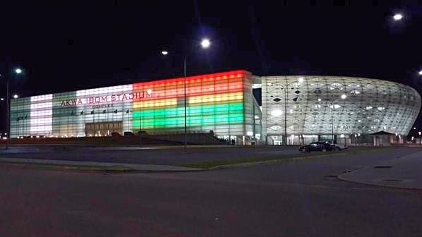 Night View of the Akwa Ibom International Stadium.