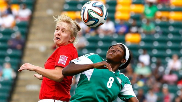 Courtney Dike and Sherry McCue of England During a Group Phase Clash at the Fifa U-20 World Cup. Image: Getty.