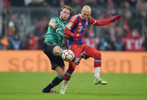 Arjen Robben in Action Against Schalke at the Allianz Arena. Image: Getty.