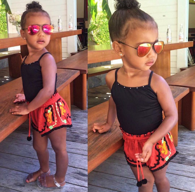 North West while on vacation with her family looked very stylish while ...
