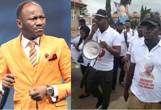 Apostle Johnson Suleman and Protesters at RCCG