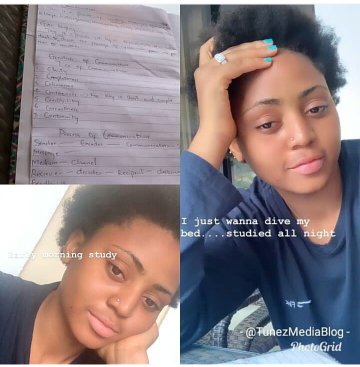 [PHOTO]: Actress, Regina Daniels Studies Hard For Her Final Exams