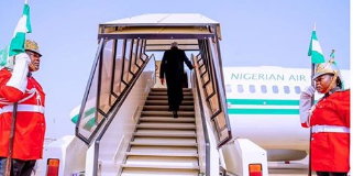 President Muhammadu Buhari enroute Addis Ababa