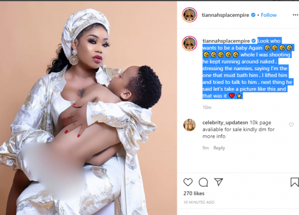 Toyin Lawani Poses With Her Son For Birthday Shoot