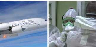collage photo of corona doctor and a South African airway