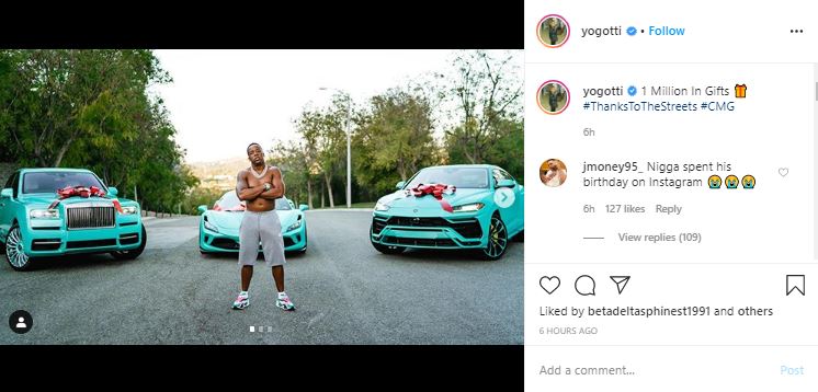 Rapper Yo Gotti Spends $1million On Exotic Cars For His Birthday (Photo)