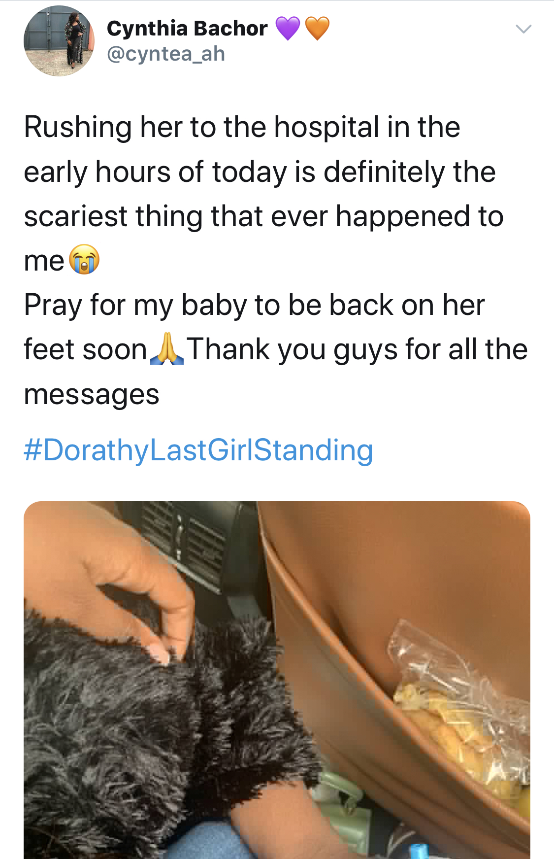 Cynthia’s tweet 