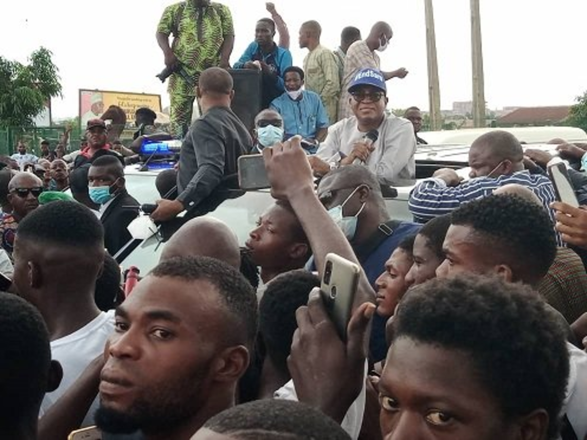 JUST IN: Oyetola Joins #EndSARS Protesters In Osun