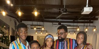 Kunle Afolayan And His Children Stun In Matching Outfits (Photos)
