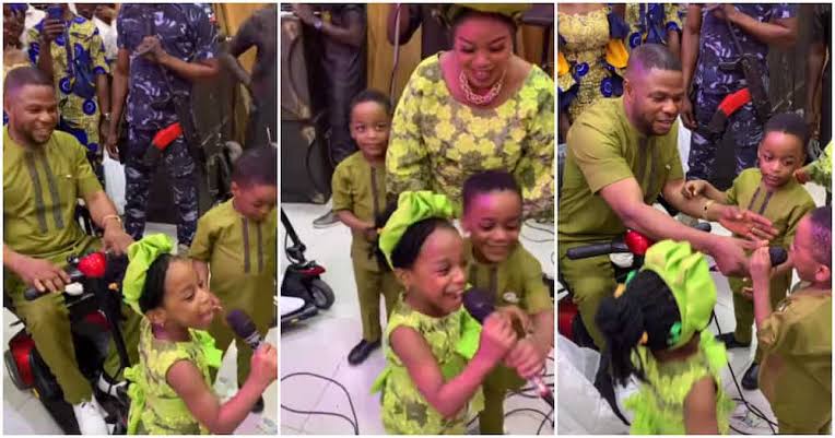 “I Tried Not To Be Emotional” – Yinka Ayefele Says As His Triplets Ask Why He Can’t Stand